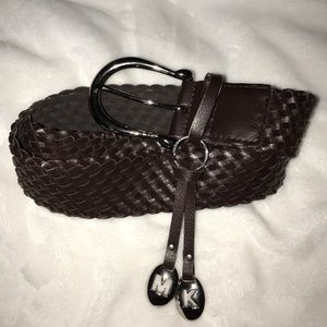 Michael Kors genuine leather braided belt